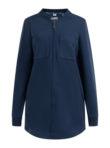 DreiMaster Damen Lange Sweatjacke in Dunkelmarine