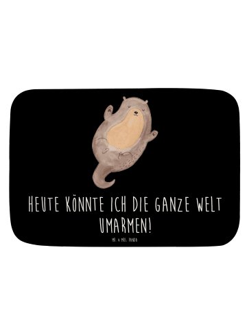 Mr. & Mrs. Panda Badteppich Otter Umarmen mit Spruch in Schwarz