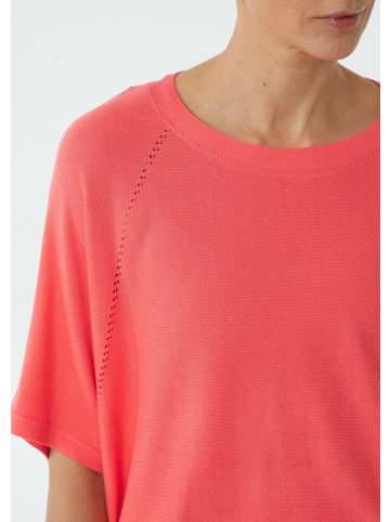 comma Strickpullover kurzarm in Pink-rot