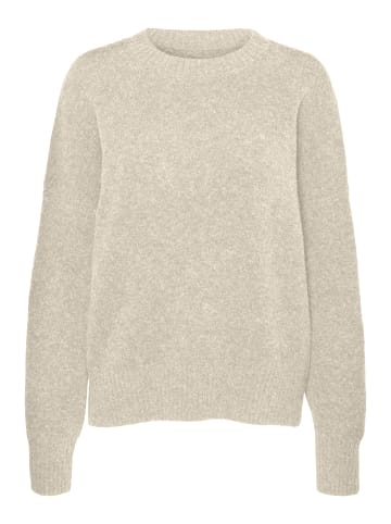 Vero Moda Strickpullover loose fit Rundhals tiefe Schultern in Beige-2