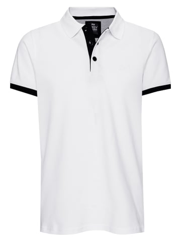 Rusty Neal Kontrast Polo Pique Shirt Regular Fit in Weiß / Schwarz