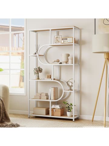 COSTWAY 5-stöckig Bücherregal in Beige