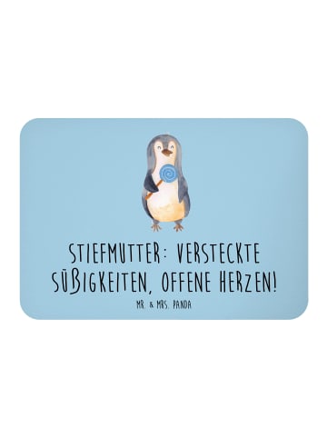Mr. & Mrs. Panda magnet Stiefmutter Herzen mit Spruch in Blau Pastell