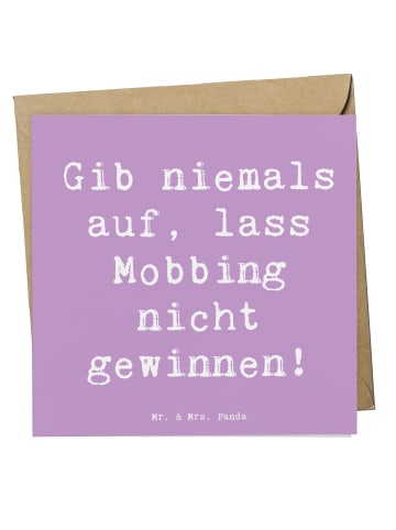 Mr. & Mrs. Panda Klappkarte Spruch Mobbing bewältigen mit Spruch in Lavendeltraum