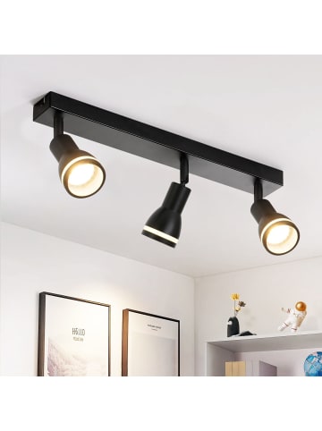 ZMH Deckenleuchte in schwarz 3-flammige GU10 moderne schwenkbar Deckenspots