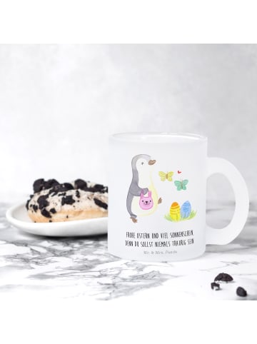Mr. & Mrs. Panda Teetasse Pinguin Eier suchen mit Spruch in Transparent