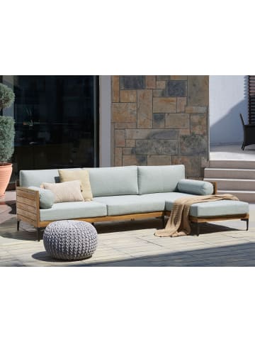 Beliani Gartensofa CAVEZZO in Grau/Schwarz/Braun - (W) 254 x (H) 77 x (L) 150 cm