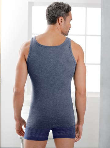 WITT WEIDEN Unterhemd in marine-geringelt