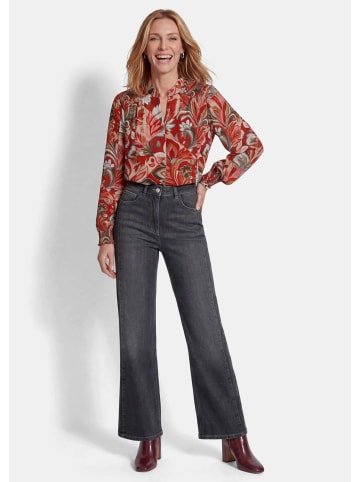 GOLDNER Denimhose VERA mit weitem Beinverlauf in grau