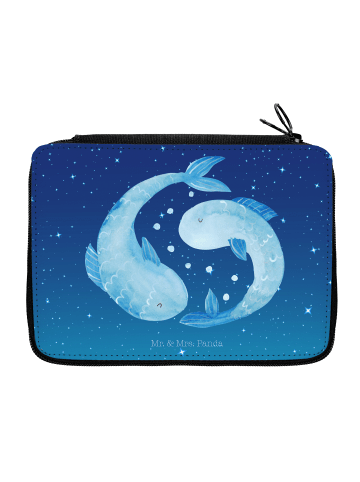 Mr. & Mrs. Panda Bleistiftetui Sternzeichen Fische ohne Spruch in Sternenhimmel Blau