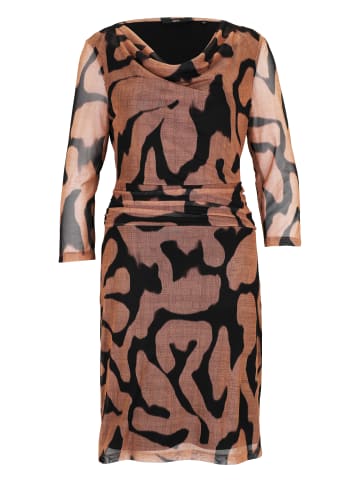 Zero  Meshkleid mit Wasserfallausschnitt in BlackCamel