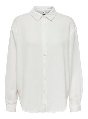 JACQUELINE de YONG Elegantes Hemd Langarm Bluse in Knitteroptik JDYTHEIS in Weiß