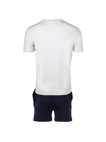 Marc O'Polo Pyjama in Weiß/Dunkelblau