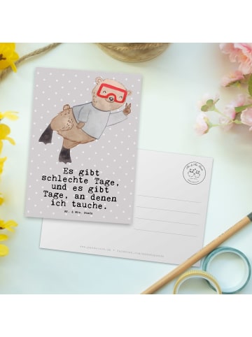 Mr. & Mrs. Panda Wanddeko Bär Tauchen mit Spruch in Grau Pastell