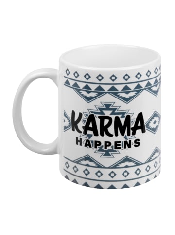 United Labels Karma Tasse - Karma happens aus Keramik 320ml in weiß