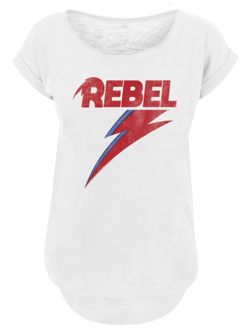 F4NT4STIC Long Cut T-Shirt David Bowie Distressed Rebel in weiß