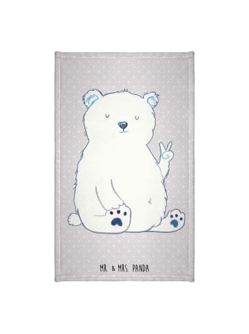 Mr. & Mrs. Panda Gästehandtuch Eisbär Faul ohne Spruch in Grau Pastell