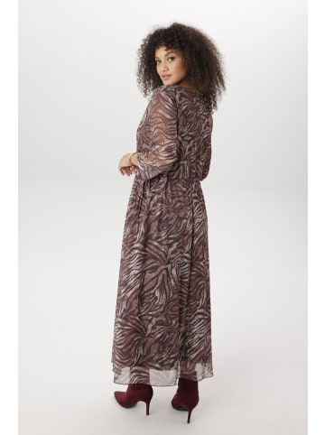 Aniston PLUS Meshkleid in bordeaux-weiß