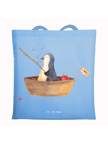 Mr. & Mrs. Panda Tragetasche Pinguin Angelboot ohne Spruch in Sky Blue