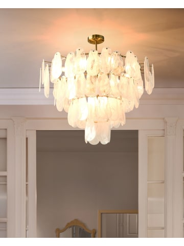 Beliani Kronleuchter OSMORE in Messing/Transparent - (W) 80 x (H) 75 x (L) 80 cm
