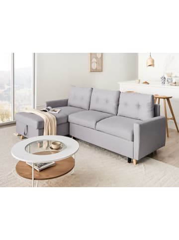 Beliani Ecksofa FLAKK in Grau/Braun - (W) 232 x (H) 90 x (L) 147 cm