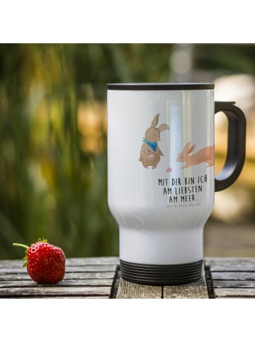 Mr. & Mrs. Panda To-Go-Becher Hasen Muschel mit Spruch in Weiß