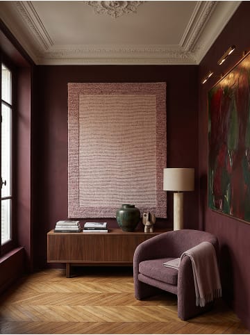 KADIMA DESIGN Kurzflor-Teppich fussbodenheizung-geeignet CALDER Zopfbordüre in Beerenrot