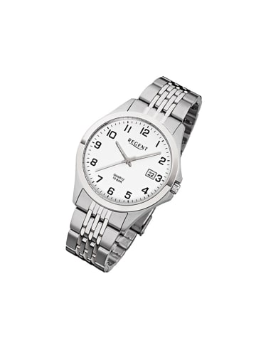 Regent Armbanduhr Regent Metallarmband silber, grau mittel (ca. 39mm)