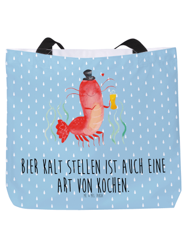 Mr. & Mrs. Panda Shopper Hummer Weizen mit Spruch in Blau Pastell