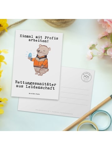 Mr. & Mrs. Panda Postkarte Rettungssanitäter Leidenschaft mit Sp... in Weiß