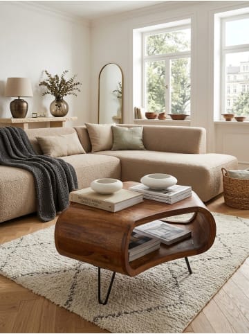 KADIMA DESIGN Couchtisch WL5.603 massiv Holz 55 x 55 x 38 cm Ablage &