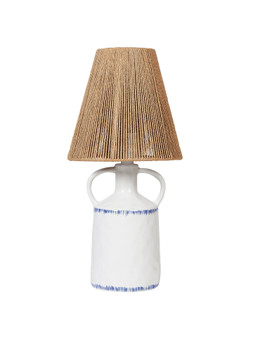 Beliani Tischleuchten LARISSOS in Weiß/Blau/Beige - (W) 24 x (H) 51 x (L) 24 cm