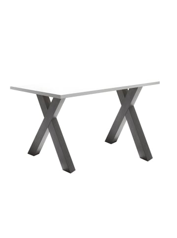 58 aufm Kessel SCHREIBTISCH Edie 2 120 x 70 x 75 Computertisch graphit/weiß matt lack