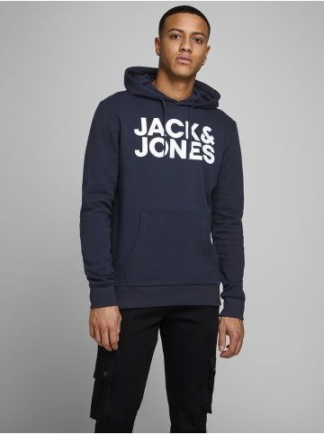 Jack & Jones Sweat Hoodie Kapuzen Pullover Sweatshirt JJECORP in Navy