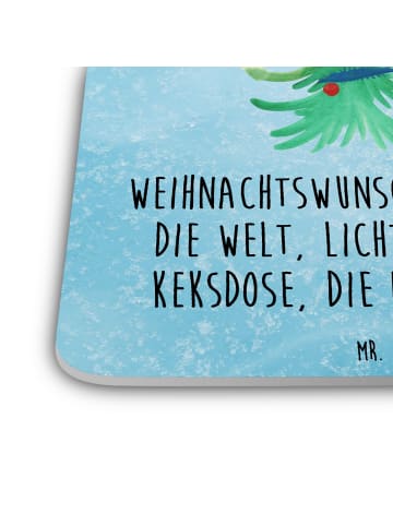 Mr. & Mrs. Panda Untersetzer Pinguin Weihnachtsbaum mit Spruch in Eisblau