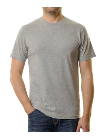 Ragman Basic T-Shirt in Grau gestreift