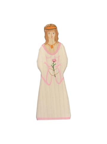 Holztiger Prinzessin aus Holz in weiß, pink
