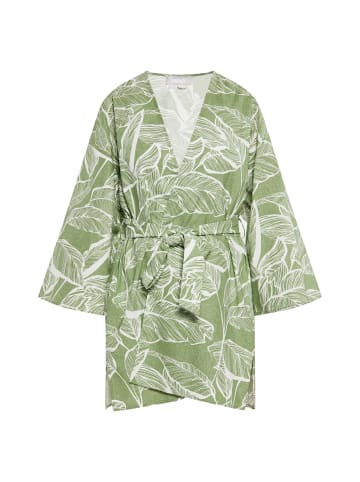 Usha Kimono in Grün Wollweiss