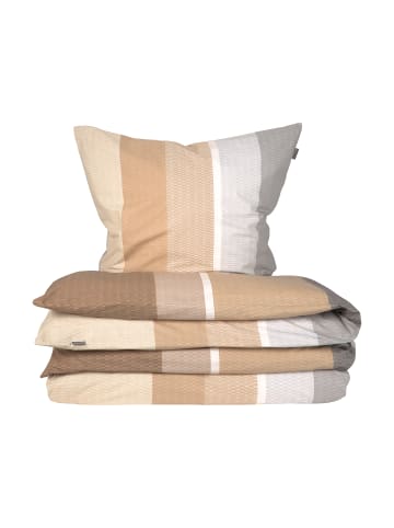 Schiesser Bettwäsche-Set Endy Stripes mit Blockstreifen in Taupe und Beige