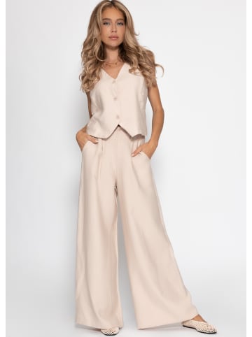 SASSYCLASSY Bundfaltenhose in Beige
