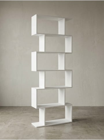 KADIMA DESIGN Bücherregal 70x23,5x190,5cm weiß, Standregal 6 Fächer