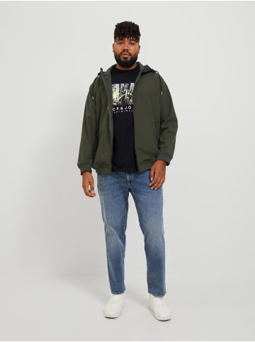 Jack & Jones Softshell Jacke Plus Oversize Biker Blouson Übergangs JJEBASIC in Grün-3