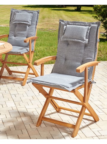 Beliani 2er-Set Sessel MAUI II in Braun/Grau