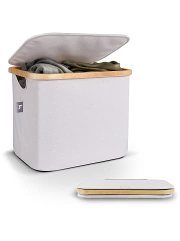 HENNEZ Aufbewahrungskorb Adrian 40l beige mit Deckel Creme