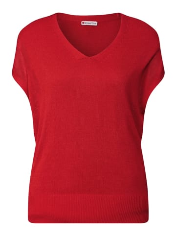 Street One Ärmelloser Strickpullover in Rot