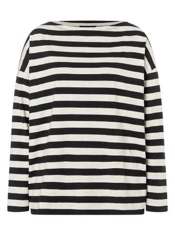 More & More Ringelshirt in melange jersey stripes black powder creme