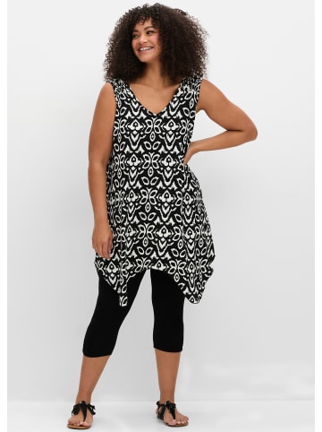 sheego Top und Leggings in schwarz-weiß