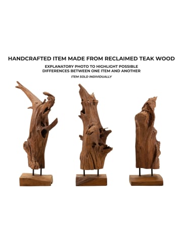 Mauro Ferretti Braune Holzskulptur, 23 x 27 x 64 cm