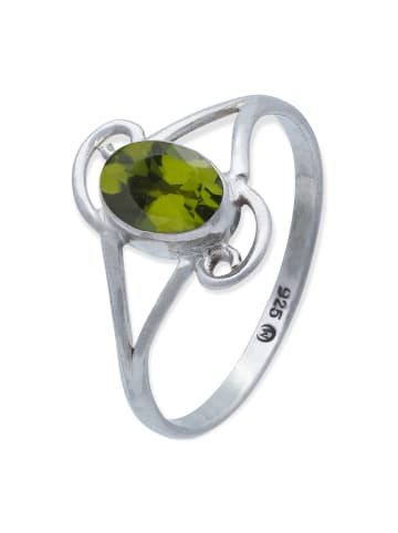 mantraroma 925er Silber - Ringe mit Peridot facettiert