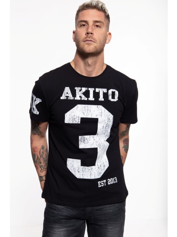 Akito Tanaka Akito Tanaka AKITO TANAKA Herren T-Shirt mit Print in der Front und auf dem Ärmel Number in schwarz